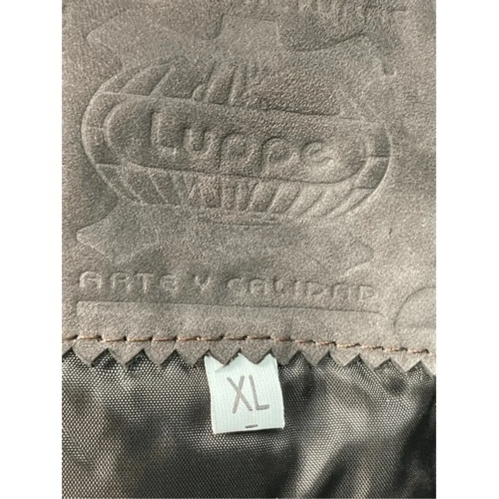 Vintage Luppe Genuine Brown Leather‎ Coat Made in Mexico XL